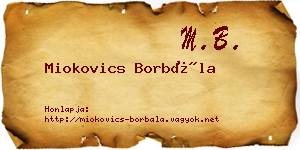 Miokovics Borbála névjegykártya