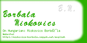 borbala miokovics business card